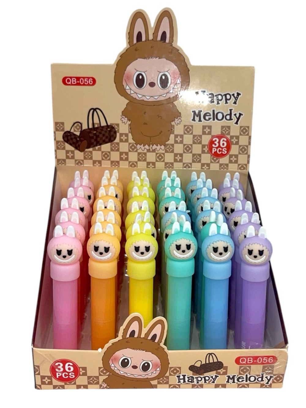 Set of 6 • Happy Melody Monster Top Colorful Pens - Pastel Set